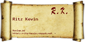 Ritz Kevin névjegykártya